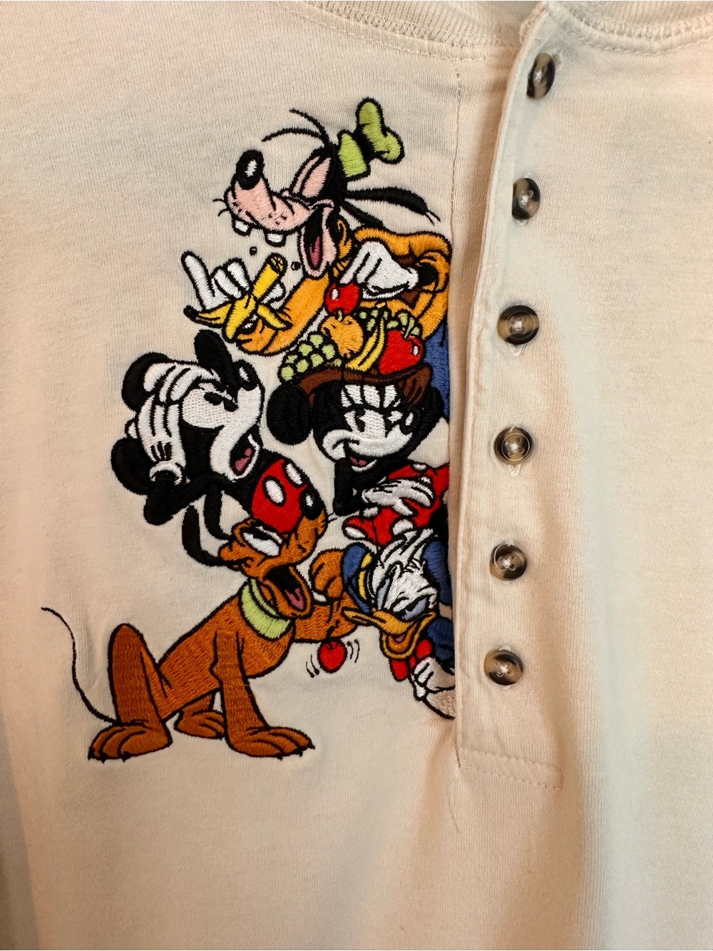 1990s vintage embroidered Disney Store Henley shirt